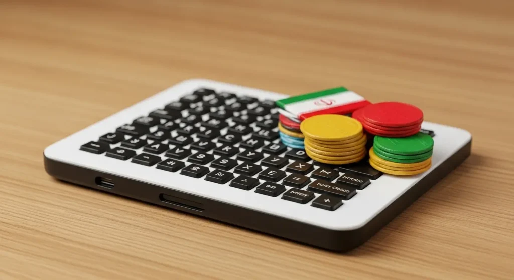 ماشین حساب مالیاتی با نشان‌دهنده محاسبه مالیات بر ارزش افزوده در ایران