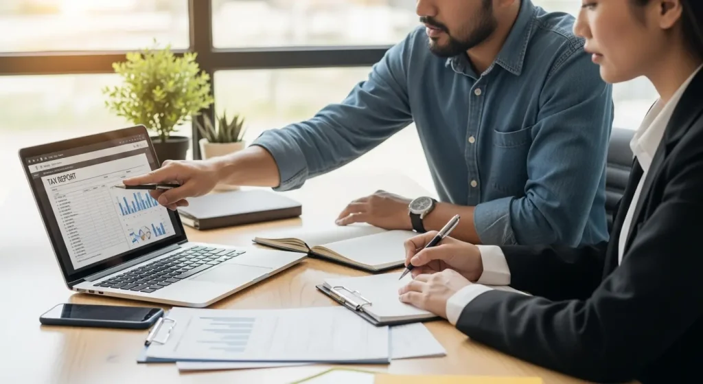 در حال انجام امور مالیاتی