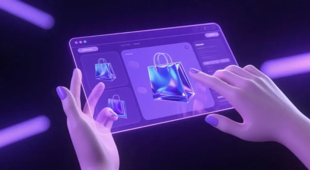 نمایش یک فروشگاه اینترنتی روی تبلت و اشاره به مالیات آنلاین شاپ‌ها